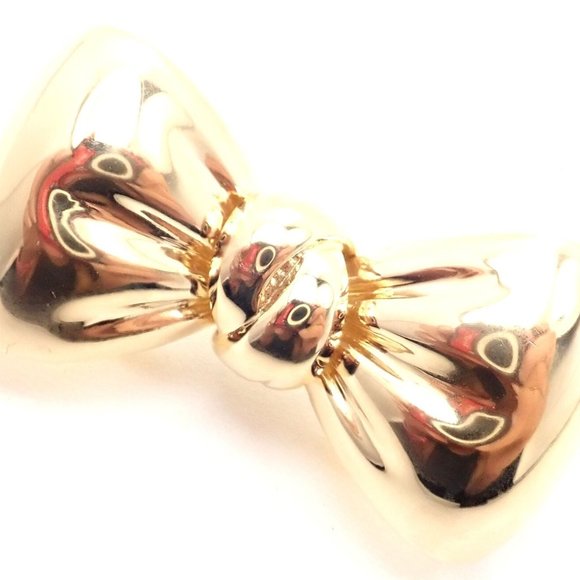 Rare! Authentic Van Cleef & Arpels 18k Yellow Gold Bow Design Pin Brooch - Picture 10 of 11